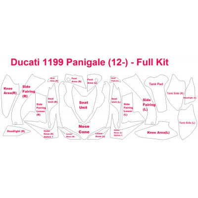 2013 Ducati 1199 Panigale 3M Clear Bra Complete Paint Protection Kit