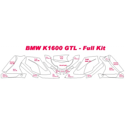 2011-2016 BMW K1600 GTL 3M Scotchgard Clear Bra Paint Protection Film Complete Kit