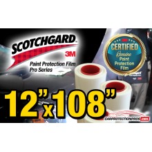 12" x 108" Genuine 3M Scotchgard Pro Series Paint Protection Film Bulk Roll Clear Bra Piece