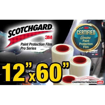 12" x 60" Genuine 3M Scotchgard Pro Series Paint Protection Film Bulk Roll Clear Bra Piece