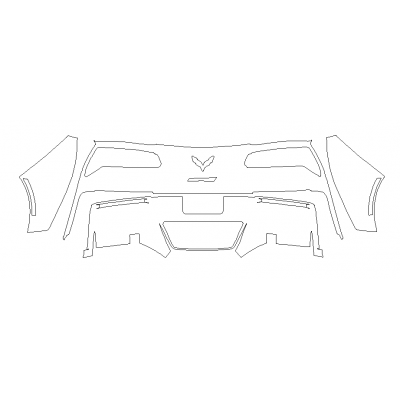 2015-2019 Chevrolet Corvette Z06, Grand Sport, 3M Pro Series Clear Bra Rear Bumper Paint Protection Kit