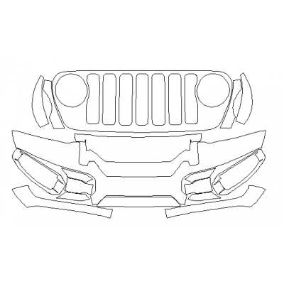 2020-2023 Jeep Wrangler High Altitude 3M Pro Series Clear Bra Grille Paint Protection Kit