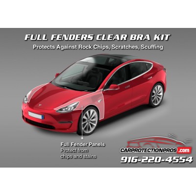 2018-2023 Tesla Model 3 Full Fenders 3M Pro Series Clear Bra Kit